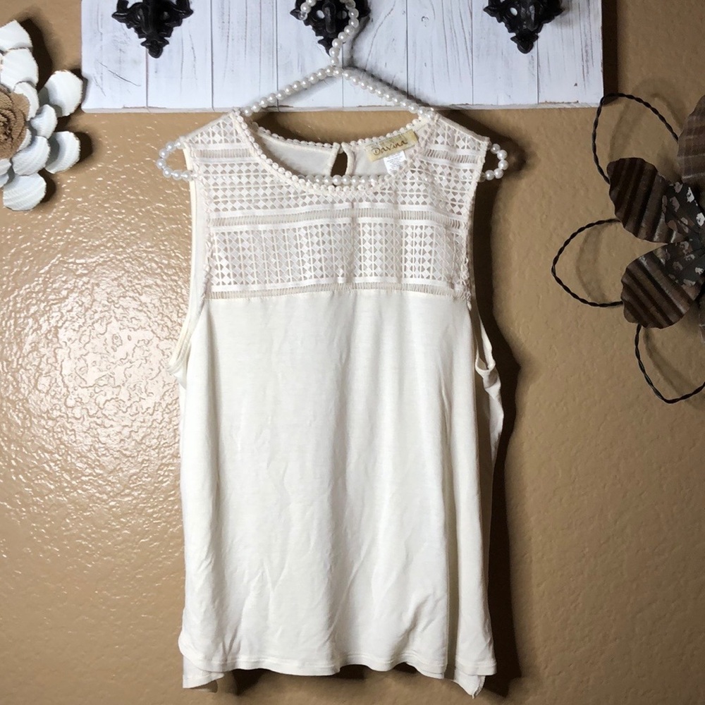 4/$25 large cream blouse top